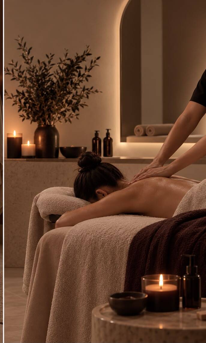 Massagebehandeling in de wellnesssuite